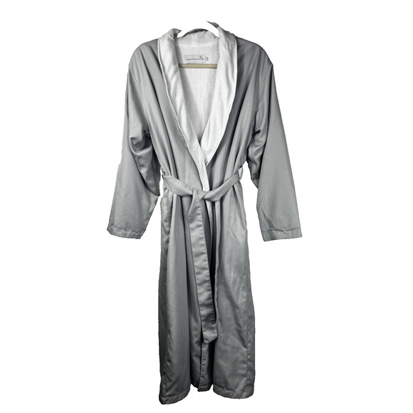 Restoration Hardware Gray Terry Lined Robe M Luxury Old Money Elegant Spa Lounge - Picture 1 of 7